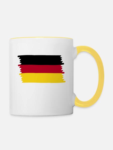 Deutschland - Tasse zweifarbig - Weiß/Gelb