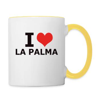 I LOVE LA PALMA - Tasse zweifarbig - Weiß/Gelb - Rechts