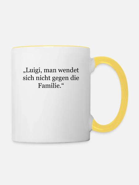 Don Detail Luigi - Tasse zweifarbig - Weiß/Gelb