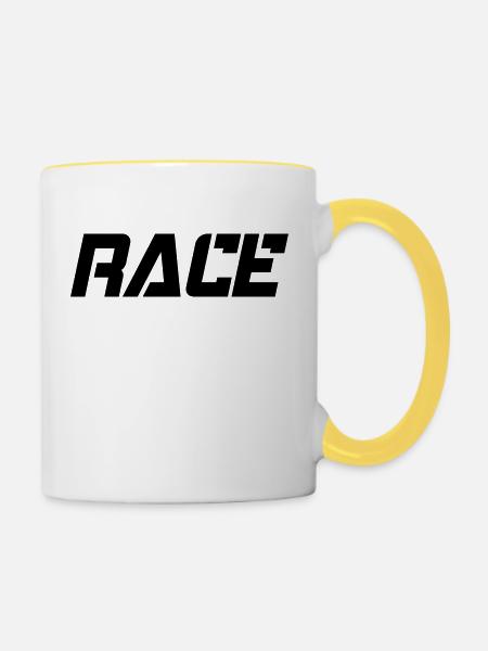 RACE - Tasse zweifarbig - Weiß/Gelb