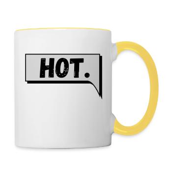Comic Speech Bubble Hot - Contrasting Mug - white/yellow - Right