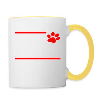der Hundevater - Tasse zweifarbig - Weiß/Gelb - Rechts