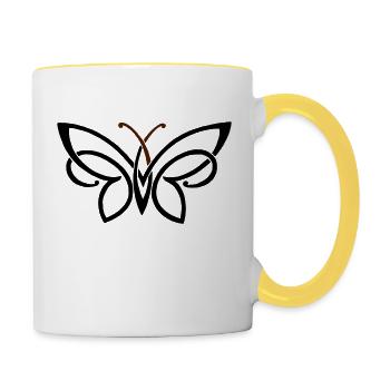 butterfly - Contrasting Mug - white/yellow - Right