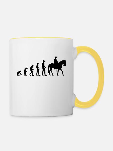 Evolution Reiter - Tasse zweifarbig - Weiß/Gelb