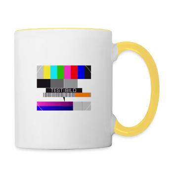TV Test Image Big Bang Mac Display Capture d’écran - Mug contrasté - blanc/jaune - Droite