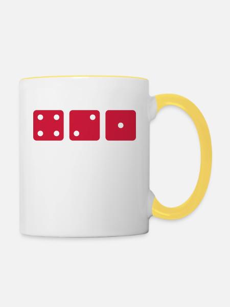 421 - Anpassbar - Tasse zweifarbig - Weiß/Gelb