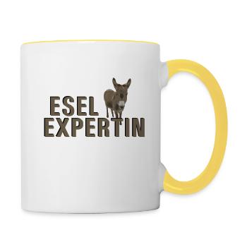esel expert - Mug contrasté - blanc/jaune - Droite