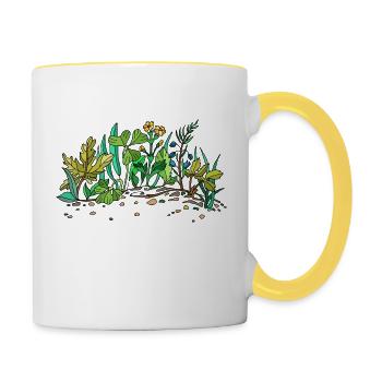 Green meadow - Contrasting Mug - white/yellow - Right