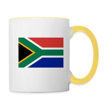 Drapeau sud afrique - Mug contrasté - blanc/jaune - Droite