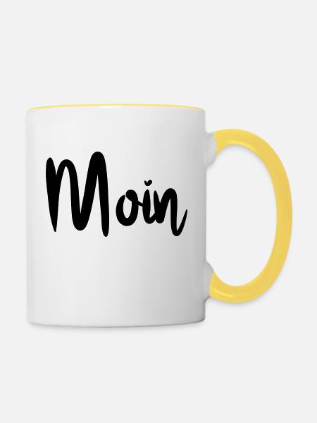 moin - Tasse zweifarbig - Weiß/Gelb