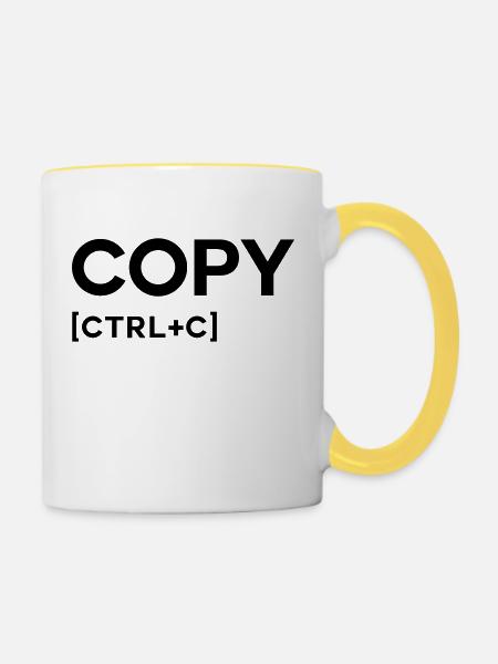 COPY CTRL BLACK - Tasse zweifarbig - Weiß/Gelb