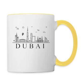 Emirat de Dubaï Skyline City Landmark - Mug contrasté - blanc/jaune - Droite