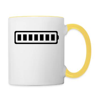 BATTERIE 7 BATONS - Mug contrasté - blanc/jaune - Droite