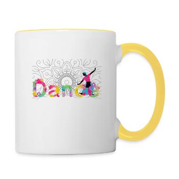 Dance bollywood - Contrasting Mug - white/yellow - Right