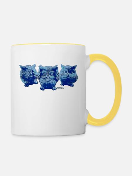 Siehe Nr - Tasse zweifarbig - Weiß/Gelb