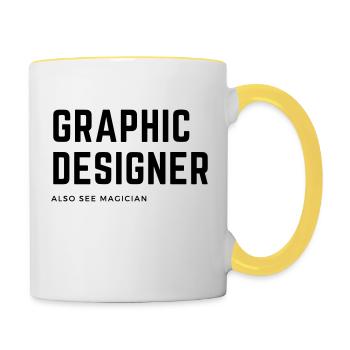Designer graphique - Mug contrasté - blanc/jaune - Droite
