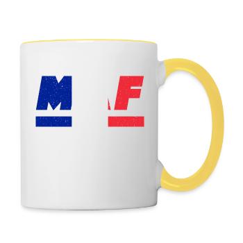 MAF Drapeau drapeau Saint-Martin Caraïbe idée cadeau - Mug contrasté - blanc/jaune - Droite