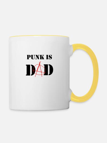 Punk is Dad - Tasse zweifarbig - Weiß/Gelb
