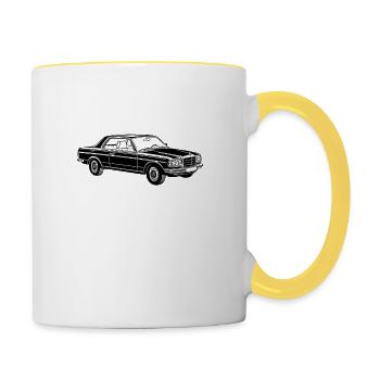 Oldtimer - Tasse zweifarbig - Weiß/Gelb - Rechts