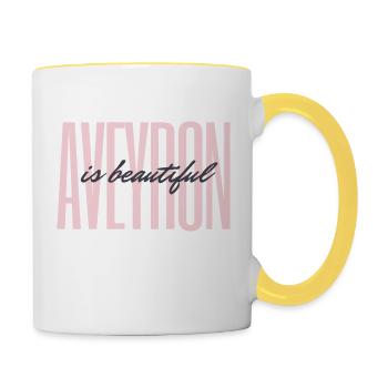 Aveyron is beautiful - Mug contrasté - blanc/jaune - Droite