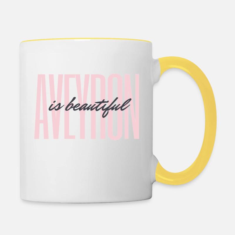 Aveyron is beautiful - Mug contrasté - blanc/jaune