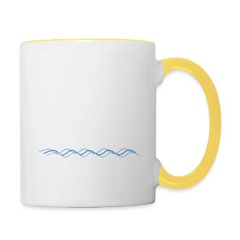 Seemanns Weisheit Marine Schiff Kapitän Klabauter - Tasse zweifarbig - Weiß/Gelb - Rechts