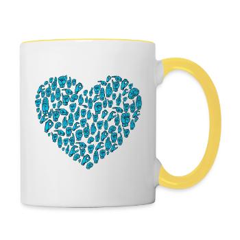 Herz - DGS Streetwear - Tasse zweifarbig - Weiß/Gelb - Rechts