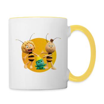 Die Bien Maja 3 Film Mit Willi Und Smoosh - Tasse zweifarbig - Weiß/Gelb - Rechts