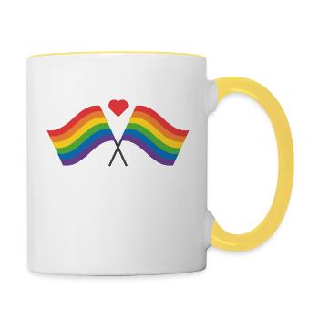 Rainbow flag - Contrasting Mug - white/yellow - Right