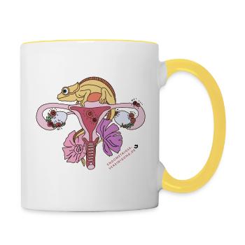 Endometriose-Vereinigung Deutschland - Tasse zweifarbig - Weiß/Gelb - Rechts