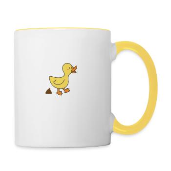 Entenkacke - Tasse zweifarbig - Weiß/Gelb - Rechts