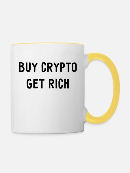 Crypto rich - Tasse zweifarbig - Weiß/Gelb