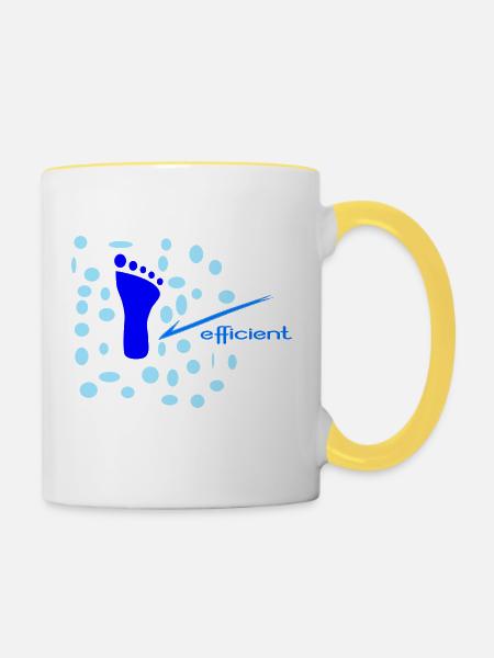 Fuß - Tasse zweifarbig - Weiß/Gelb