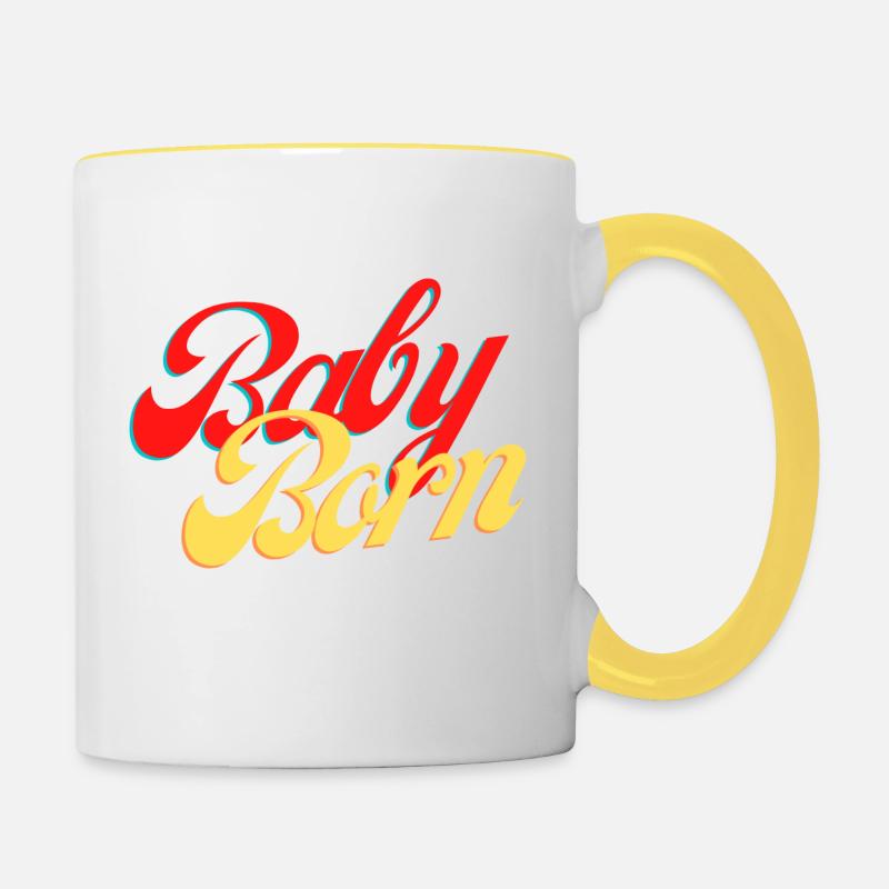 Baby Design - Contrasting Mug - white/yellow