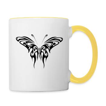 Butterfly - Contrasting Mug - white/yellow - Right