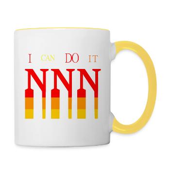 NNN (NoNutsNovember) Challenge - Tasse zweifarbig - Weiß/Gelb - Rechts