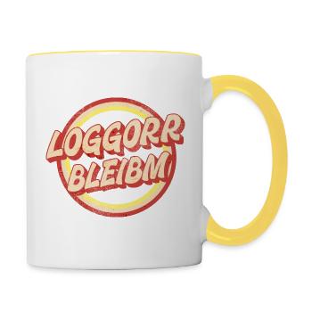 Loggorr Bleibm - Tasse zweifarbig - Weiß/Gelb - Rechts