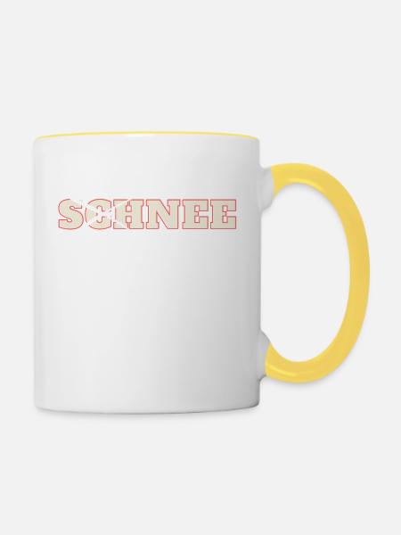 Schnee 1 - Tasse zweifarbig - Weiß/Gelb