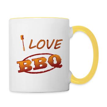 Barbecue - Mug contrasté - blanc/jaune - Droite