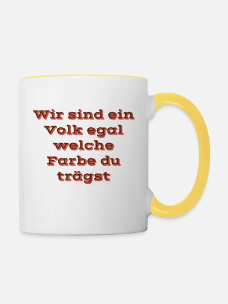 Für das volk - Tasse zweifarbig - Weiß/Gelb