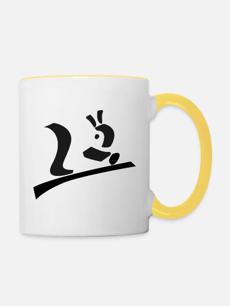 monitos Eichhörnchen - Tasse zweifarbig - Weiß/Gelb