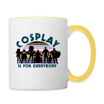 Cosplay is for everybody (Bogen) - Tasse zweifarbig - Weiß/Gelb - Rechts