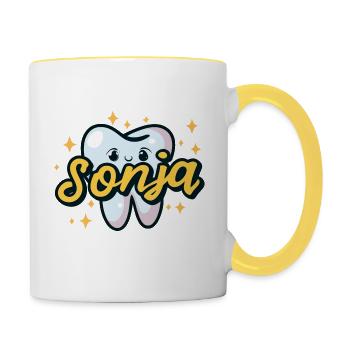 Dental assistant Sonja - Contrasting Mug - white/yellow - Right