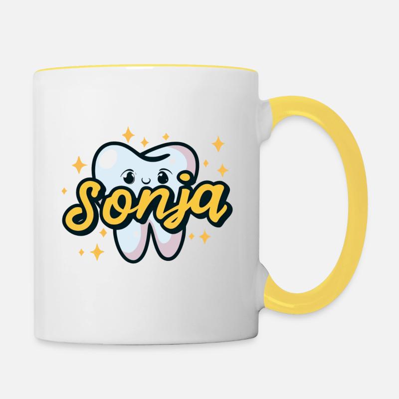 Assistante dentaire Sonja - Mug contrasté - blanc/jaune