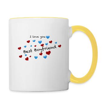 Boyfriend Klamotten - Tasse zweifarbig - Weiß/Gelb - Rechts
