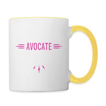 Avocate Design Drole pour Avocate - Mug contrasté - blanc/jaune - Droite