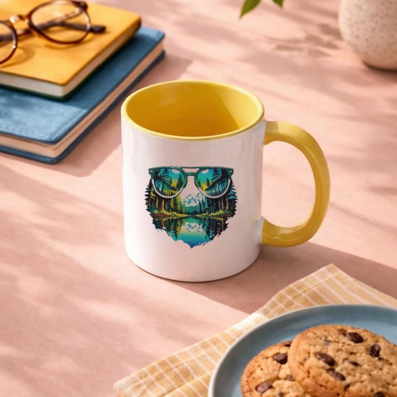 Sunglasses / Reflection / Forest / Reflection Contrasting Mug