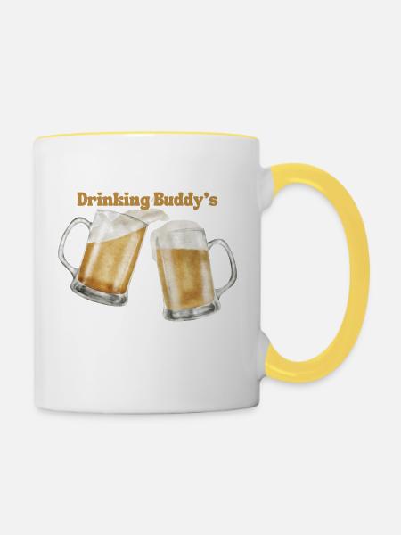 Drinking buddies - Tasse zweifarbig - Weiß/Gelb