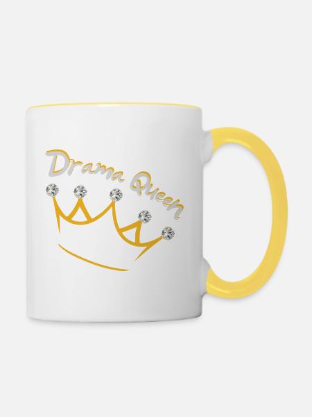 Drama Queen - Tasse zweifarbig - Weiß/Gelb