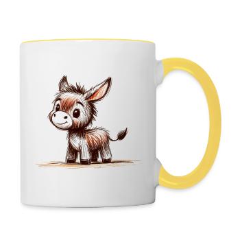 Eselchen - Tasse zweifarbig - Weiß/Gelb - Rechts